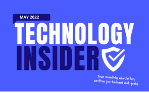 the technology insider logo on a blue background